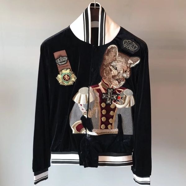 jacket 20ss fashion brand bomber long sleeve famous velvet clothing crown baseball jacket fox embroidery for men, Black;brown
jacket 20ss fashion brand bomber long sleeve famous velvet clothing crown baseball jacket fox embroidery for men, Black;brown