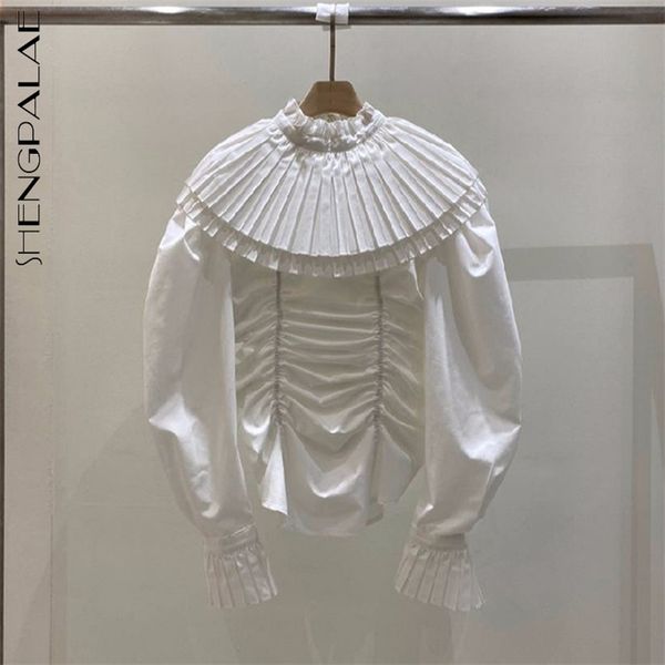pleated design blouse women's spring turtleneck loose solid color long sleeve shirt female fashion 5a1179 210427, White
pleated design blouse women's spring turtleneck loose solid color long sleeve shirt female fashion 5a1179 210427, White