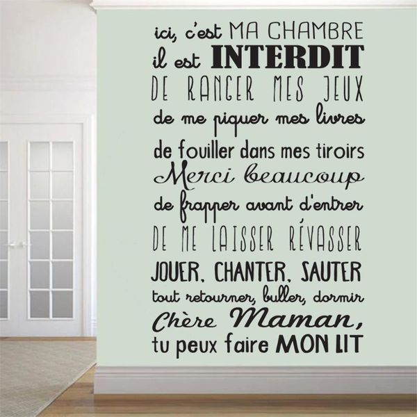 wall stickers decals ici ç'est ma chambre il est interdit french quotes mural bedroom livingroom decor wallpaper ru2405
wall stickers decals ici ç'est ma chambre il est interdit french quotes mural bedroom livingroom decor wallpaper ru2405