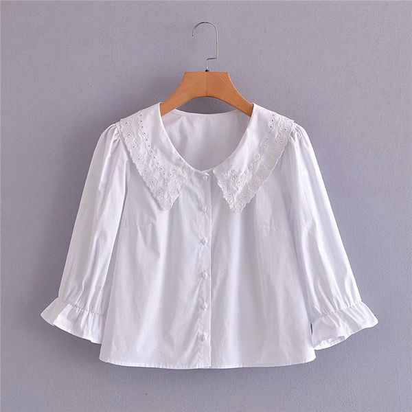 women's knits & tees women fashion embroidery turn-down collar white cotton short blouse chic lady casual single breasted hm shirt
women's knits & tees women fashion embroidery turn-down collar white cotton short blouse chic lady casual single breasted hm shirt