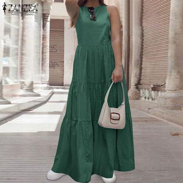casual dresses summer maxi sundress zanzea women long tanks dress elegant o neck sleeveless ruffles vestido solid holiday beach sarafans, Black;gray
casual dresses summer maxi sundress zanzea women long tanks dress elegant o neck sleeveless ruffles vestido solid holiday beach sarafans, Black;gray