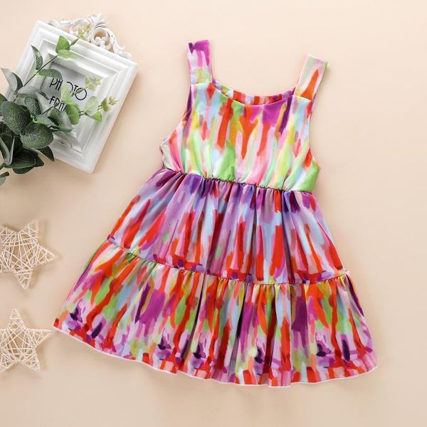 girl's dresses summer toddler baby girl tie-dye printing sleeveless ruffles dress sarafan kids cotton casual strap clothing, Red;yellow
girl's dresses summer toddler baby girl tie-dye printing sleeveless ruffles dress sarafan kids cotton casual strap clothing, Red;yellow