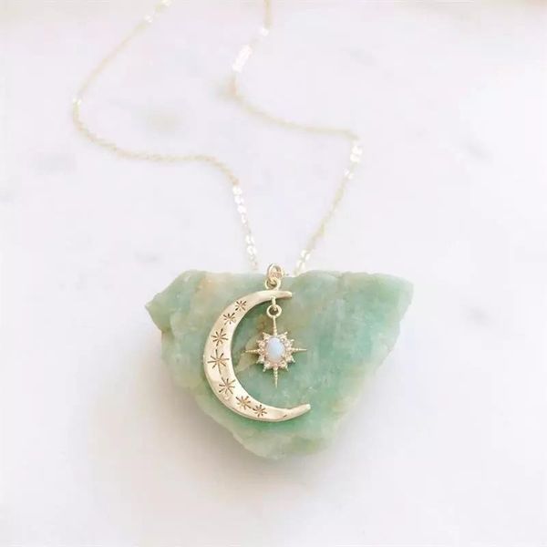 exquisite bohemian gold star moon pendant necklace fashion women party anniversary jewelry gift necklaces, Silver
exquisite bohemian gold star moon pendant necklace fashion women party anniversary jewelry gift necklaces, Silver