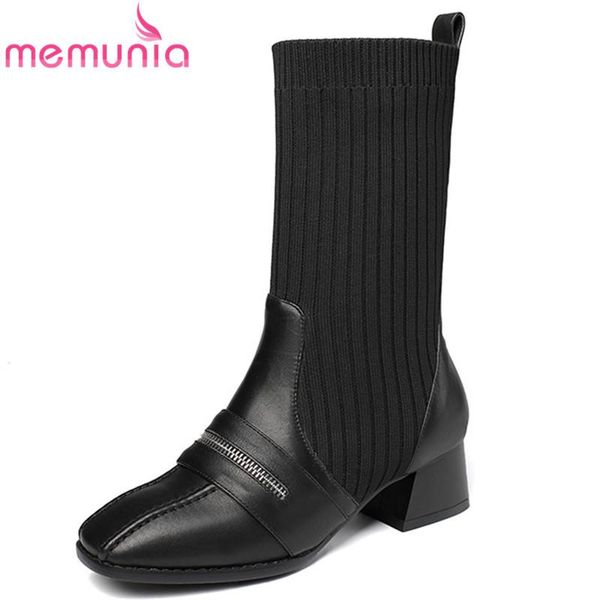 boots memunia 2021 genuine leather knitting stretch women shoes thick heel square toe autumn ankle, Black
boots memunia 2021 genuine leather knitting stretch women shoes thick heel square toe autumn ankle, Black