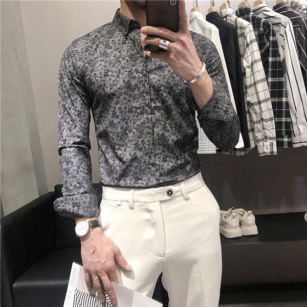 men's casual shirts autumn slim-fit shirt, classic scum, handsome, small floral, long-sleeved british shirt base, White;black
men's casual shirts autumn slim-fit shirt, classic scum, handsome, small floral, long-sleeved british shirt base, White;black