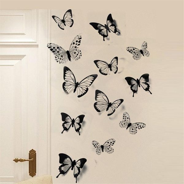 wall stickers 24pcs decal home decorations 3d butterfly black white creative three-dimensional sticker decoration
wall stickers 24pcs decal home decorations 3d butterfly black white creative three-dimensional sticker decoration