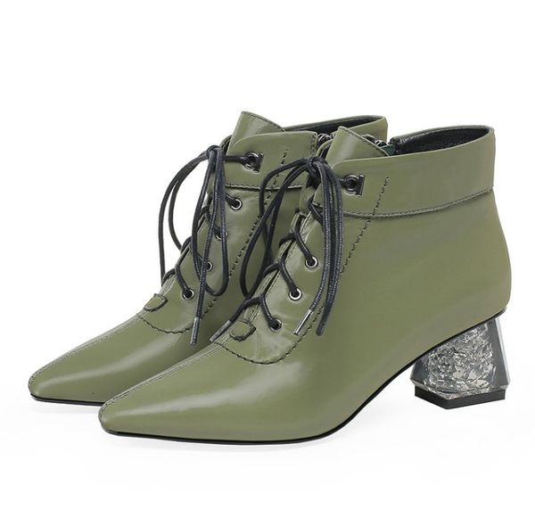 boots hello women ankle of crystal leather square low foot heel pointed black dress green shoes united 3eo1
boots hello women ankle of crystal leather square low foot heel pointed black dress green shoes united 3eo1