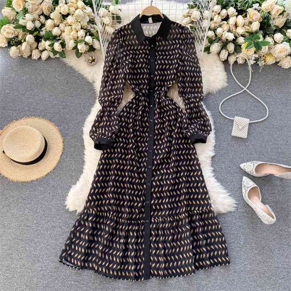 women fashion long sleeve high waist thin single-row button-down elegant dress vintage vestidos de mujer r649 210527, Black;gray
women fashion long sleeve high waist thin single-row button-down elegant dress vintage vestidos de mujer r649 210527, Black;gray