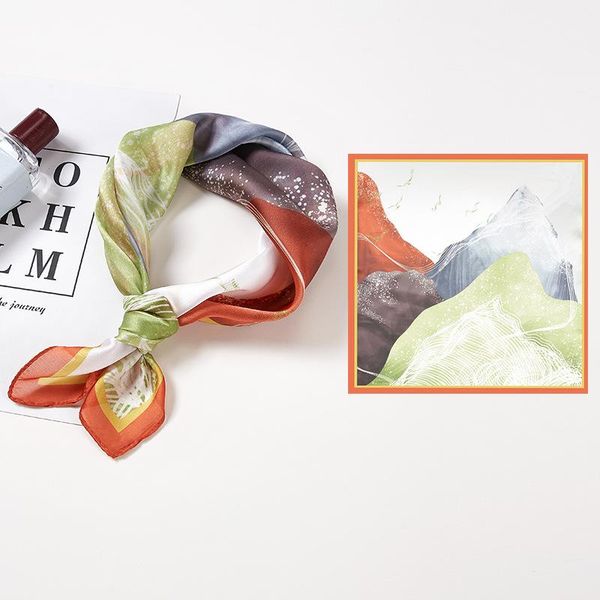 scarves satin small square scarf women's print silk bandana 53*53cm, Blue;gray
scarves satin small square scarf women's print silk bandana 53*53cm, Blue;gray