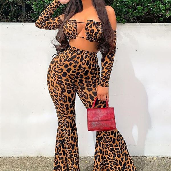 women's two piece pants puloru women leopard suits fall summer two-pieces outfits off-shoulder long sleeve cutout crop +flared lady, White
women's two piece pants puloru women leopard suits fall summer two-pieces outfits off-shoulder long sleeve cutout crop +flared lady, White