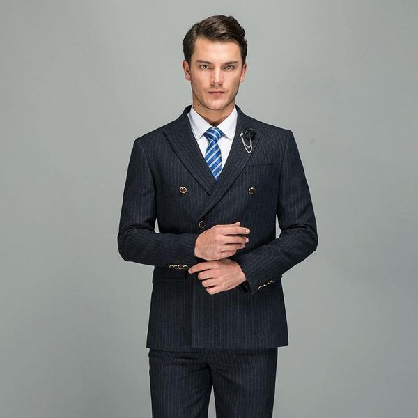 men's suits & blazers luxury wool black grey double breasted striped slim fit wedding blazer+pants europe gentlemen high-end costumn, White;black
men's suits & blazers luxury wool black grey double breasted striped slim fit wedding blazer+pants europe gentlemen high-end costumn, White;black