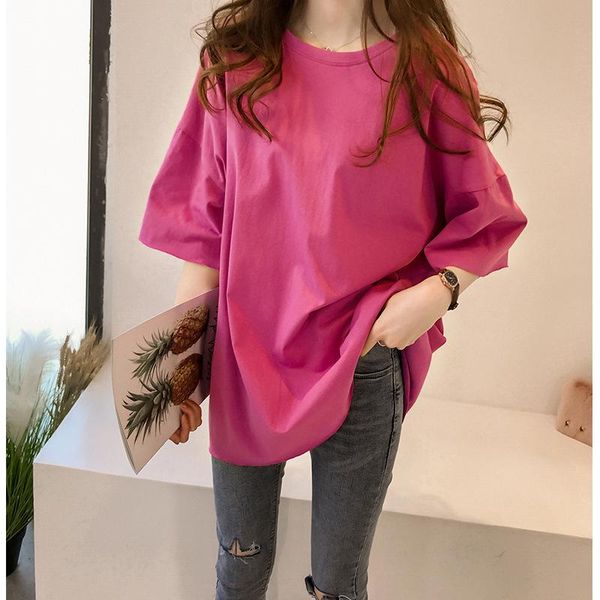 women's t-shirts summer shirt solid color cotton pullover all-match mid-length harajuku loose lazy style y2k woman tshirt t-shirt, White
women's t-shirts summer shirt solid color cotton pullover all-match mid-length harajuku loose lazy style y2k woman tshirt t-shirt, White