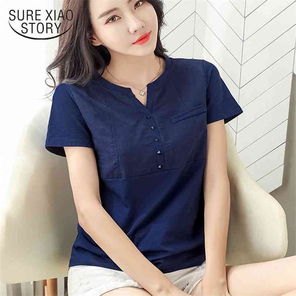 summer women and blouses tees feminine womens clothing cotton white shirt plus size v-neck ladies slim plus size 3xl 210412
summer women and blouses tees feminine womens clothing cotton white shirt plus size v-neck ladies slim plus size 3xl 210412