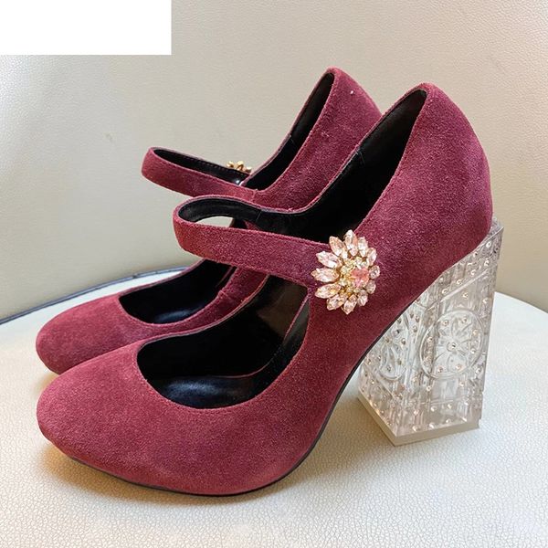 sandals transparent crystal chunky high heel shoes women suede shallow mouth rhinestone flowers decor single runway party s4tk, Black
sandals transparent crystal chunky high heel shoes women suede shallow mouth rhinestone flowers decor single runway party s4tk, Black