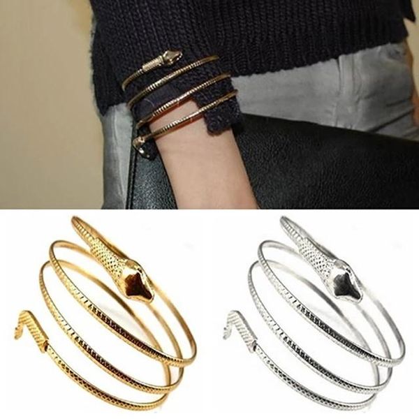 charm bracelets punk coiled snake multi-layer spiral open bangle bracelet armband men women wristband, Golden;silver
charm bracelets punk coiled snake multi-layer spiral open bangle bracelet armband men women wristband, Golden;silver