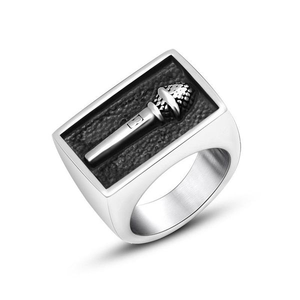 cluster rings retro simple men's wide microphone ring trendy index finger titanium steel, Golden;silver
cluster rings retro simple men's wide microphone ring trendy index finger titanium steel, Golden;silver