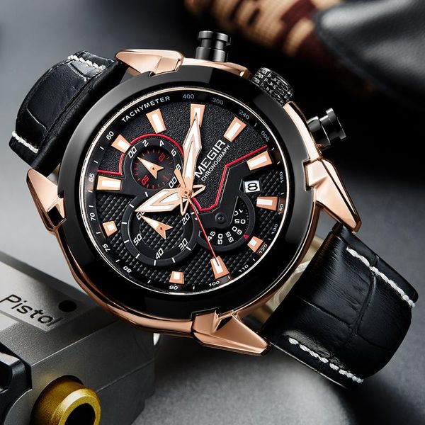 wristwatches megir sport watch men leather strap army chronograph calander quartz watches male creative clock relogio masculino, Slivery;brown
wristwatches megir sport watch men leather strap army chronograph calander quartz watches male creative clock relogio masculino, Slivery;brown