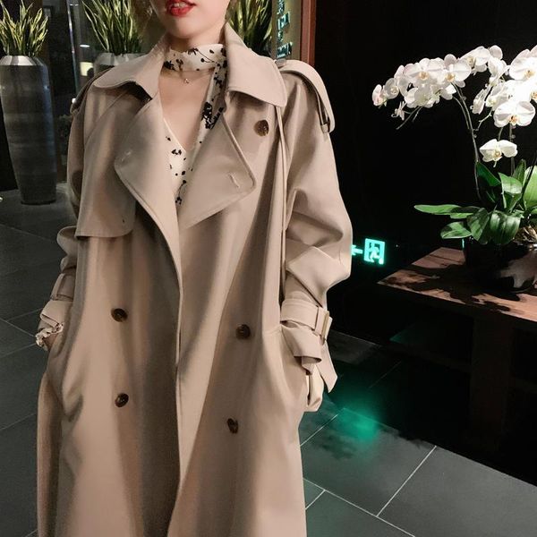 over knee long spring trench coats for women british style khaki cloak female autumn windbreaker workwear clothing women's, Tan;black
over knee long spring trench coats for women british style khaki cloak female autumn windbreaker workwear clothing women's, Tan;black