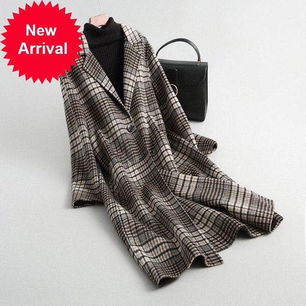 women's wool & blends a38084 women 2021 fall/winter fashion double-side jacket lady's long style plaid leisure coat, Black
women's wool & blends a38084 women 2021 fall/winter fashion double-side jacket lady's long style plaid leisure coat, Black