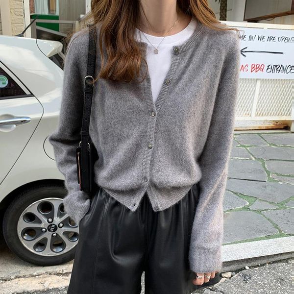 women's jackets 2021 spring and autumn pure color single-breasted cashmere knitted cardigan sweater coat long sleeves, Black;brown
women's jackets 2021 spring and autumn pure color single-breasted cashmere knitted cardigan sweater coat long sleeves, Black;brown