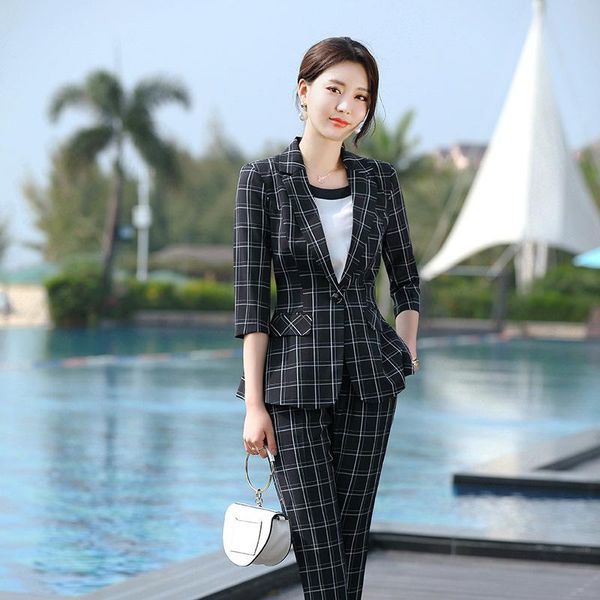 summer office formal pants suit women half sleeve blazer and set for black white plaid 2 piece pantsuit elegant women's two
summer office formal pants suit women half sleeve blazer and set for black white plaid 2 piece pantsuit elegant women's two