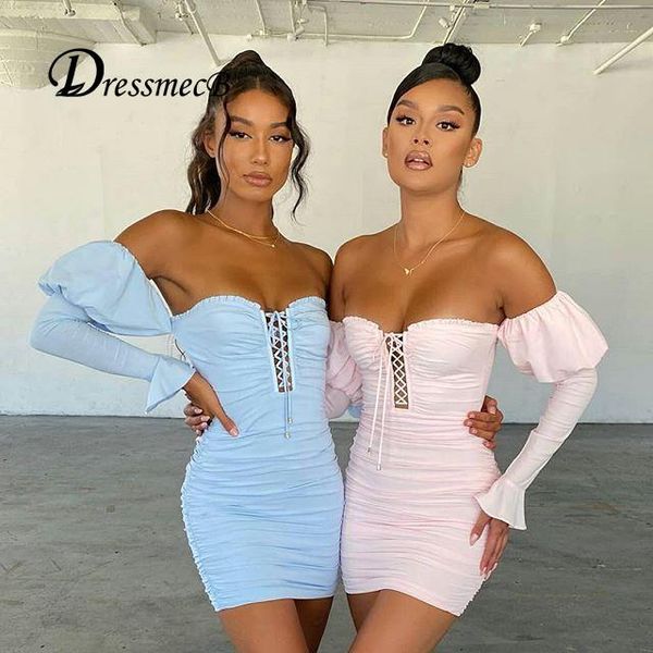 casual dresses dressmecb ruched off shoulder bodycon dress women puff long sleeves hollow out party club pleated lace up mini, Black;gray
casual dresses dressmecb ruched off shoulder bodycon dress women puff long sleeves hollow out party club pleated lace up mini, Black;gray