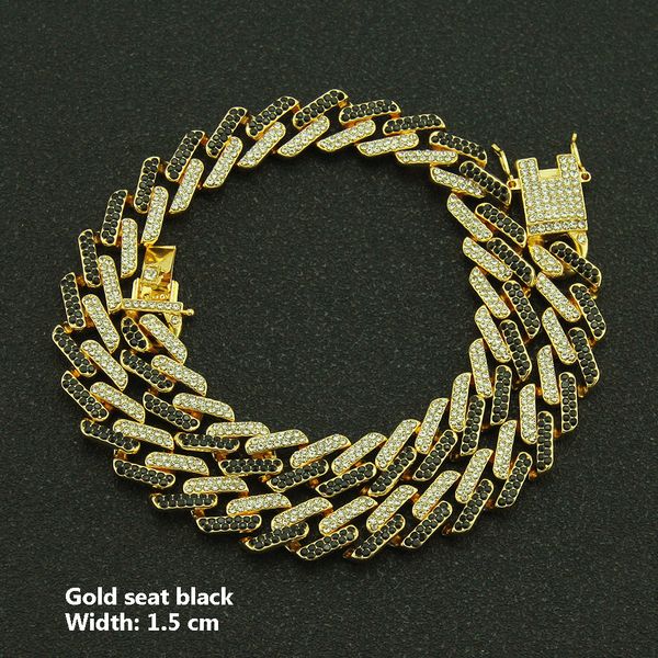 width 1.5 cm new accessories zircon geometric square cuban chain necklace mens gold color silver color chain, Black
width 1.5 cm new accessories zircon geometric square cuban chain necklace mens gold color silver color chain, Black