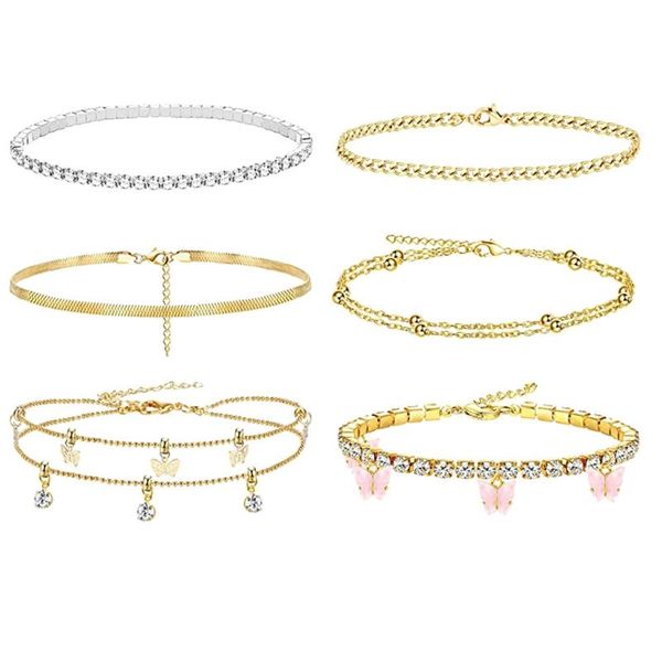 link, chain 6pc bohemian crystal bracelets set women handmade ankle bracelet summer rhinestone jewelry butterfly d9, Black
link, chain 6pc bohemian crystal bracelets set women handmade ankle bracelet summer rhinestone jewelry butterfly d9, Black