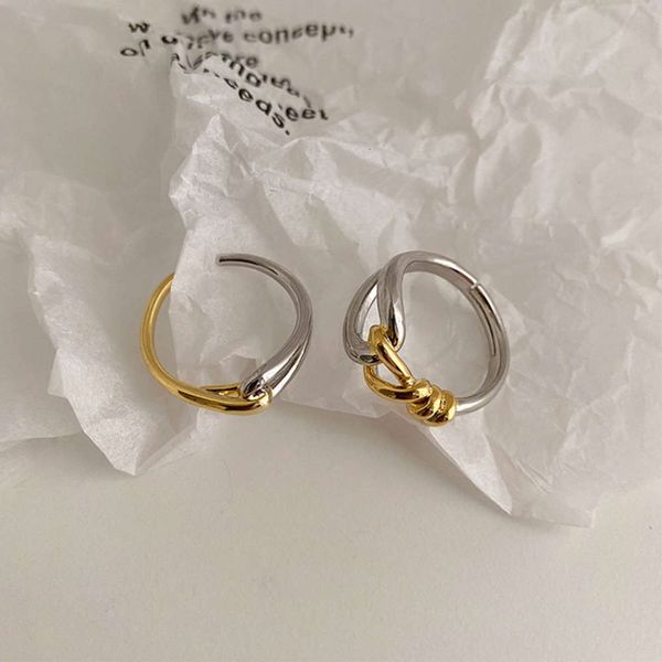 gold and silver color contrast knot metal personality creativity irregular index finger simple versatile ring, Black
gold and silver color contrast knot metal personality creativity irregular index finger simple versatile ring, Black