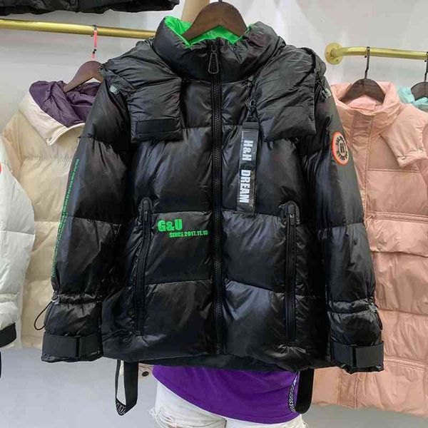 2021 off season new bright sports leisure down jacket women's winter short small white duck trend, Black
2021 off season new bright sports leisure down jacket women's winter short small white duck trend, Black