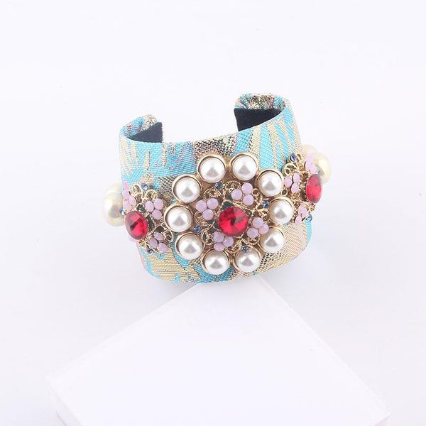 bangle baroque colored fabric pearl flower inlaid rhinestone personalized bracelet ladies prom travel 945, Black
bangle baroque colored fabric pearl flower inlaid rhinestone personalized bracelet ladies prom travel 945, Black