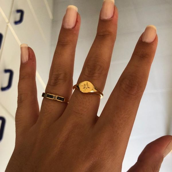 cluster rings anise star ring stainless steel for women men gold silver color vintage round finger 2021 trend jewelry bague femme, Golden;silver 
cluster rings anise star ring stainless steel for women men gold silver color vintage round finger 2021 trend jewelry bague femme, Golden;silver