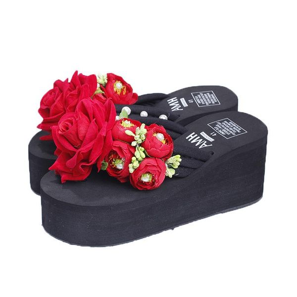 summer style red rose flower sandals women's shoes high heeled wedges buy platform flip flops slippers sale online, Black
summer style red rose flower sandals women's shoes high heeled wedges buy platform flip flops slippers sale online, Black