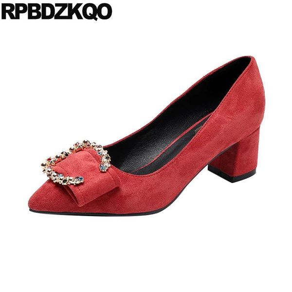 dress shoes ladies mid heels rhinestone diamond fashion 42 suede pumps block pointed toe slip on crystal big size red high 11 43, Black
dress shoes ladies mid heels rhinestone diamond fashion 42 suede pumps block pointed toe slip on crystal big size red high 11 43, Black