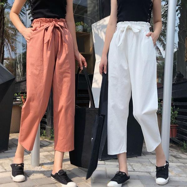 women's pants & capris women bow spring summer cotton harem lace up solid elastic waist casual korean sweet girls ankle-length long tro, Black;white
women's pants & capris women bow spring summer cotton harem lace up solid elastic waist casual korean sweet girls ankle-length long tro, Black;white