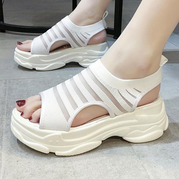 women sandals platform mesh gladiator style female 2021 flat heel white open-toe summer stripe beach chunky woman shoes, Black
women sandals platform mesh gladiator style female 2021 flat heel white open-toe summer stripe beach chunky woman shoes, Black