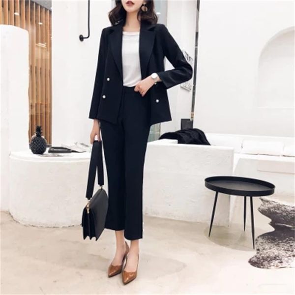 women's suits & blazers spring and autumn korean version of the black small suit female wide leg pants temperament set two sets, White;black
women's suits & blazers spring and autumn korean version of the black small suit female wide leg pants temperament set two sets, White;black