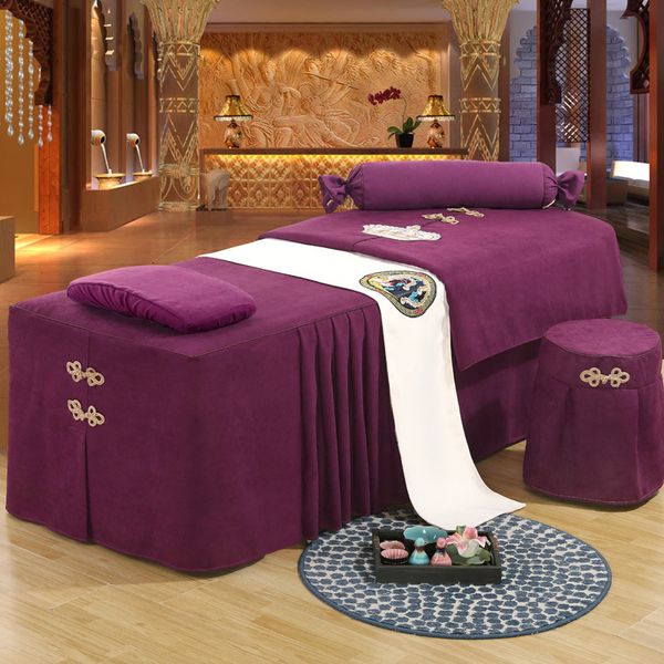 straight style bedspread four piece set skin friendly beauty salon massage spa bedding can be printed
straight style bedspread four piece set skin friendly beauty salon massage spa bedding can be printed