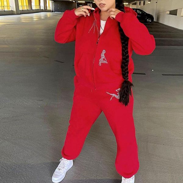 women's two piece pants 2021 autumn casual fashion drilling zipper elastic belt hooded sports sweatshirt trousers two-piece suit, White
women's two piece pants 2021 autumn casual fashion drilling zipper elastic belt hooded sports sweatshirt trousers two-piece suit, White