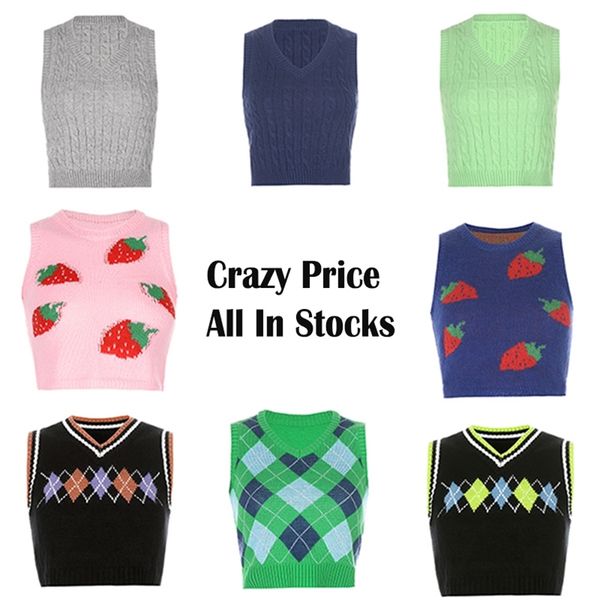 casual kawaii knitted y2k sweater vests for women vintage aesthetic sleeveless crop female pullover jumper streetwear 210510, White;black
casual kawaii knitted y2k sweater vests for women vintage aesthetic sleeveless crop female pullover jumper streetwear 210510, White;black