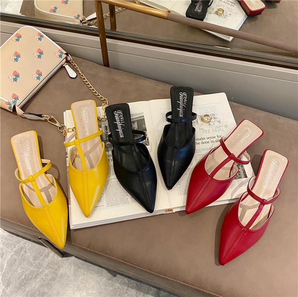 female shoes pointed toe slippers soft luxury slides low square heel 2021 comfort designer cover block flat basic scandals, Black
female shoes pointed toe slippers soft luxury slides low square heel 2021 comfort designer cover block flat basic scandals, Black