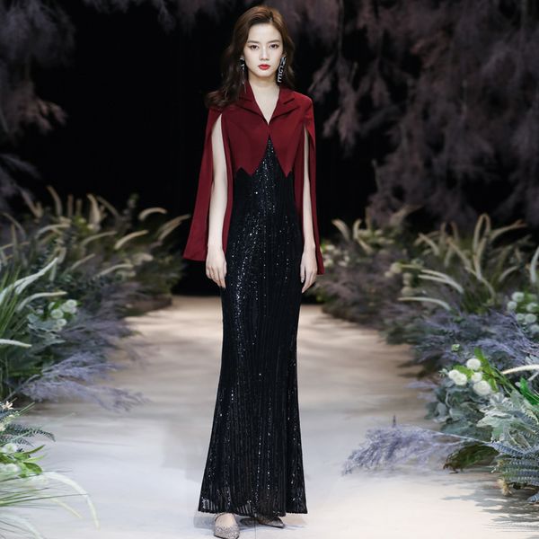 banquet evening drs female 2021 summer style temperament queen black fishtail sequin atmosphere host
banquet evening drs female 2021 summer style temperament queen black fishtail sequin atmosphere host