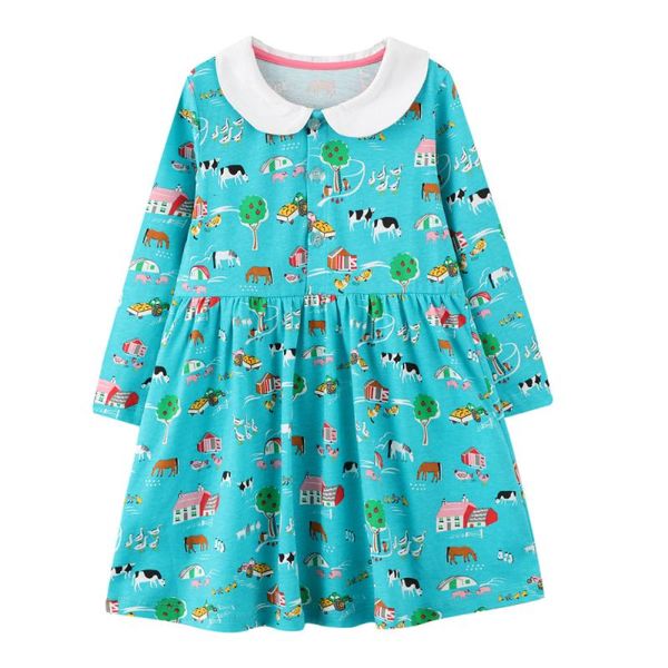 girl's dresses jumping meters autumn tree house animal pattern long sleeve girls dress clothes lapel buttons children cute casual 2-7y, Red;yellow
girl's dresses jumping meters autumn tree house animal pattern long sleeve girls dress clothes lapel buttons children cute casual 2-7y, Red;yellow