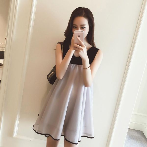 maternity dresses summer chiffonkorean style loose sleeveless pregnant women dress plus size chiffon princess v-neck, White
maternity dresses summer chiffonkorean style loose sleeveless pregnant women dress plus size chiffon princess v-neck, White