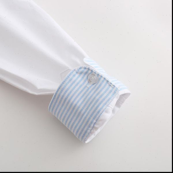stripe patchwork oxford long sleeve women blouses casual wear cotton office student blusas plus size, White
stripe patchwork oxford long sleeve women blouses casual wear cotton office student blusas plus size, White