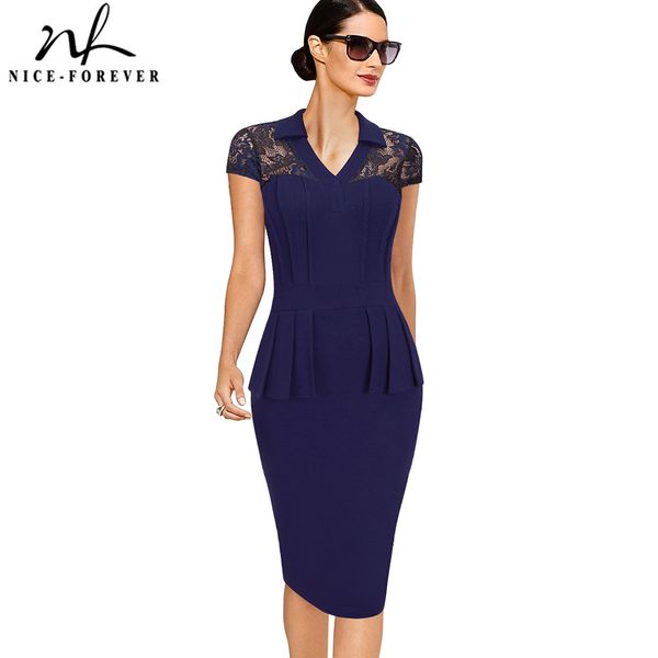 nice-forever summer women elegant lace patchwork office dresses business sheath fitted dress b387 210419, White
nice-forever summer women elegant lace patchwork office dresses business sheath fitted dress b387 210419, White