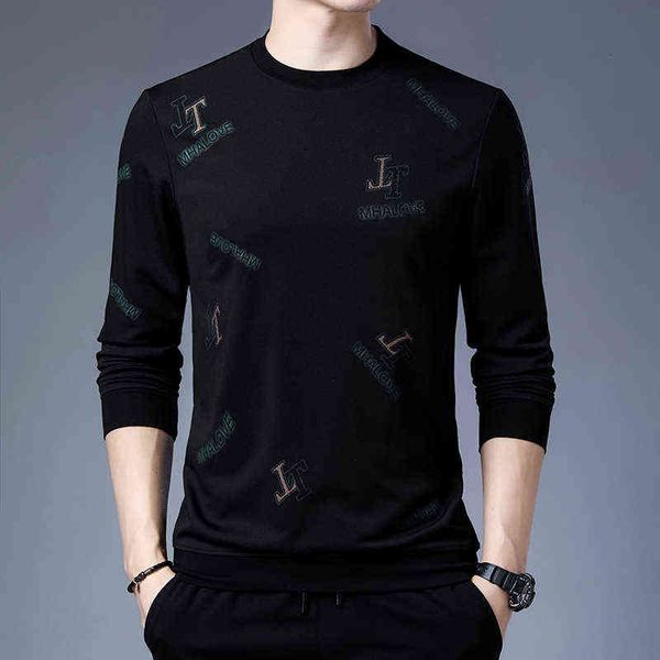 men's t-shirts young and middle-aged men's korean fashion casual printed round neck long sleeve 2022 sweater, White;black
men's t-shirts young and middle-aged men's korean fashion casual printed round neck long sleeve 2022 sweater, White;black