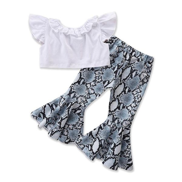 girl's fashion o-neck short sleeve pure white +snake stripes full length flare pants 2pcs clothing sets dressing
girl's fashion o-neck short sleeve pure white +snake stripes full length flare pants 2pcs clothing sets dressing