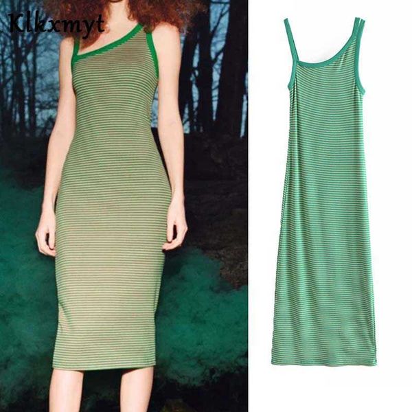 klkxmyt za summer dress women asymmetric green striped knitted midi dresses woman slim sleeveless slip casual 210527, Black;gray
klkxmyt za summer dress women asymmetric green striped knitted midi dresses woman slim sleeveless slip casual 210527, Black;gray