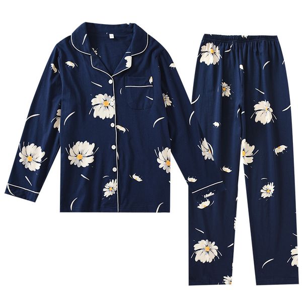 daisy print 100% cotton pajamas women long sleeve homewear suit 2021 spring autumn two piece set sleepwear female home clothes, Black;red
daisy print 100% cotton pajamas women long sleeve homewear suit 2021 spring autumn two piece set sleepwear female home clothes, Black;red